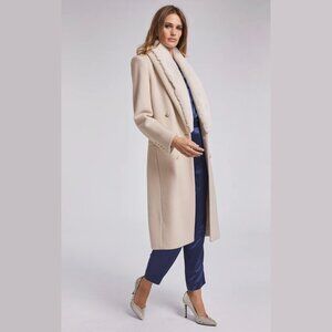 NEW Generation Love - Size L, Women's Blakely Faux Fur Combo Wool Coat - Mink